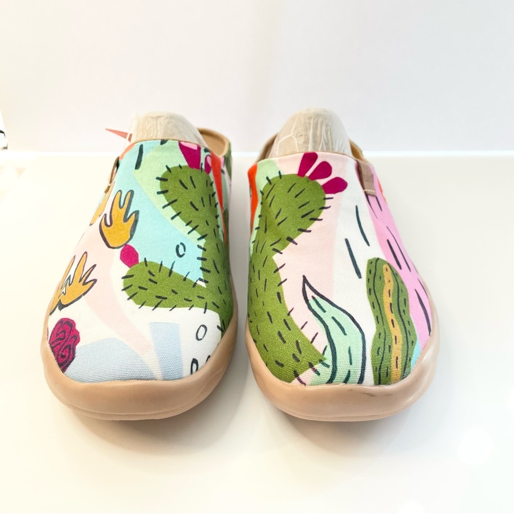 Size 8 NWT UIN Slipper Shoes Mule Canvas Cactus - Picture 2 of 8